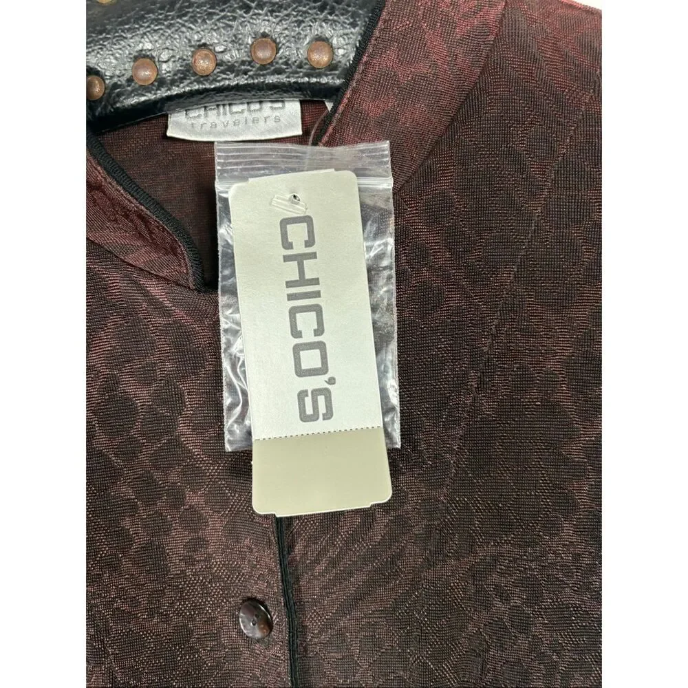Chicos pebble jacquard perfecta jacket size - Picture 3 of 4